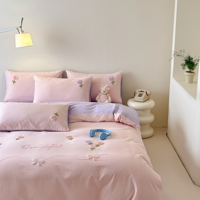 91家纺网 家纺一手货源 找家纺 锦觅 2025秋冬A类数码印花全棉纯棉磨毛绣花保暖四件套 繁花似锦