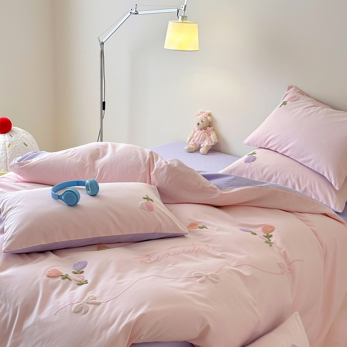 91家纺网 家纺一手货源 找家纺 锦觅 2025秋冬A类数码印花全棉纯棉磨毛绣花保暖四件套 繁花似锦