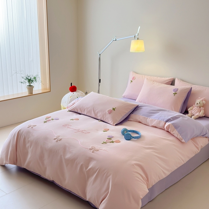 91家纺网 家纺一手货源 找家纺 锦觅 2025秋冬A类数码印花全棉纯棉磨毛绣花保暖四件套 繁花似锦