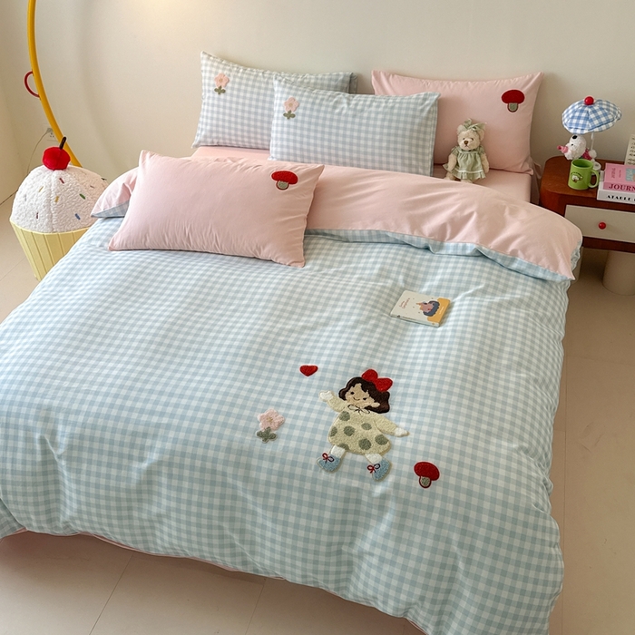 91家纺网 家纺一手货源 找家纺 （总）锦觅 2025秋冬A类数码印花全棉纯棉磨毛绣花保暖四件套