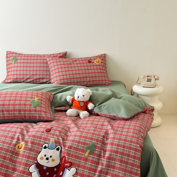 91家纺网 家纺一手货源 找家纺 锦觅 2025秋冬A类数码印花全棉纯棉磨毛绣花保暖四件套 喜气洋洋