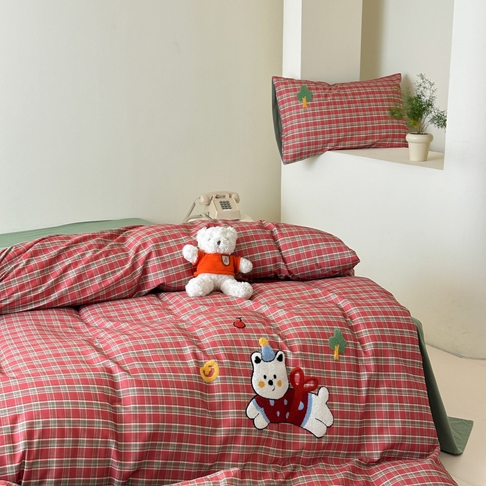 91家纺网 家纺一手货源 找家纺 锦觅 2025秋冬A类数码印花全棉纯棉磨毛绣花保暖四件套 喜气洋洋