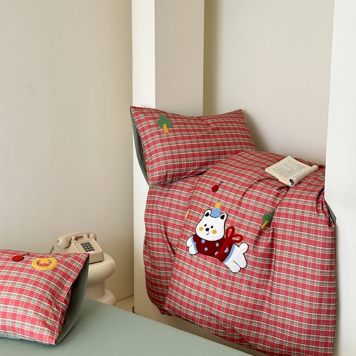 91家纺网 家纺一手货源 找家纺 锦觅 2025秋冬A类数码印花全棉纯棉磨毛绣花保暖四件套 喜气洋洋