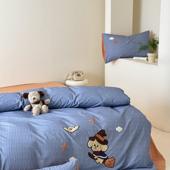 91家纺网 家纺一手货源 找家纺 锦觅 2025秋冬A类数码印花全棉纯棉磨毛绣花保暖四件套 星河万里