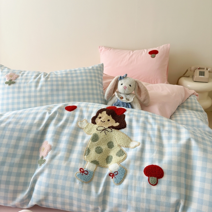 91家纺网 家纺一手货源 找家纺 （总）锦觅 2025秋冬A类数码印花全棉纯棉磨毛绣花保暖四件套