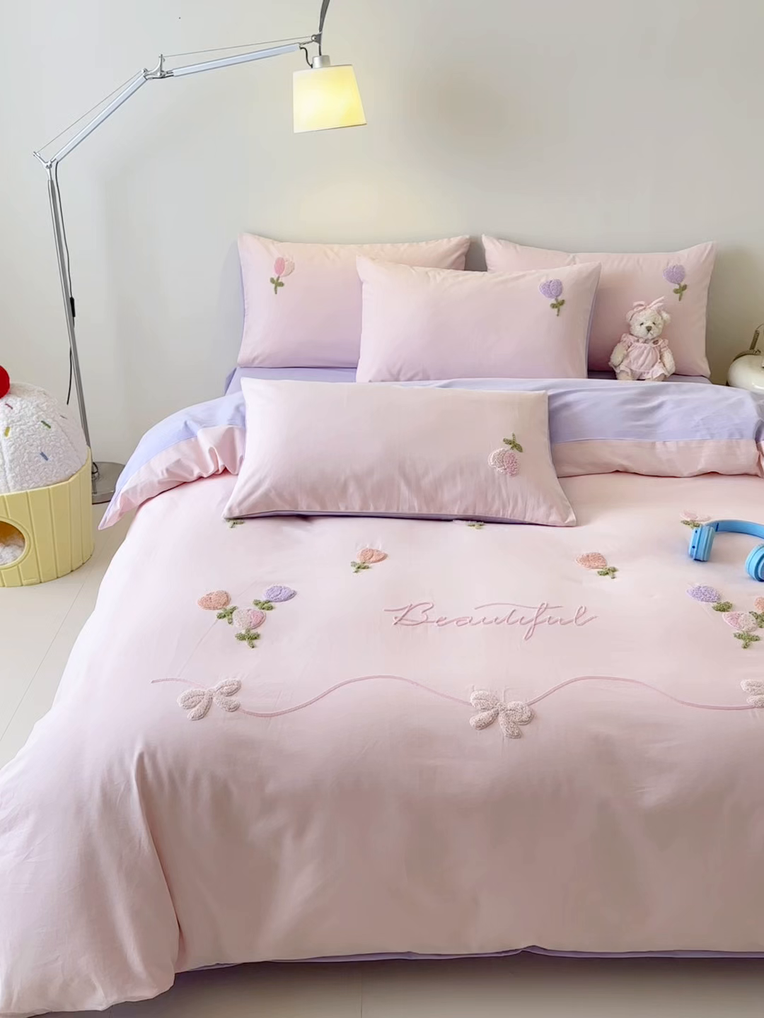 91家纺网 家纺一手货源 找家纺 锦觅 2025秋冬A类数码印花全棉纯棉磨毛绣花保暖四件套 繁花似锦