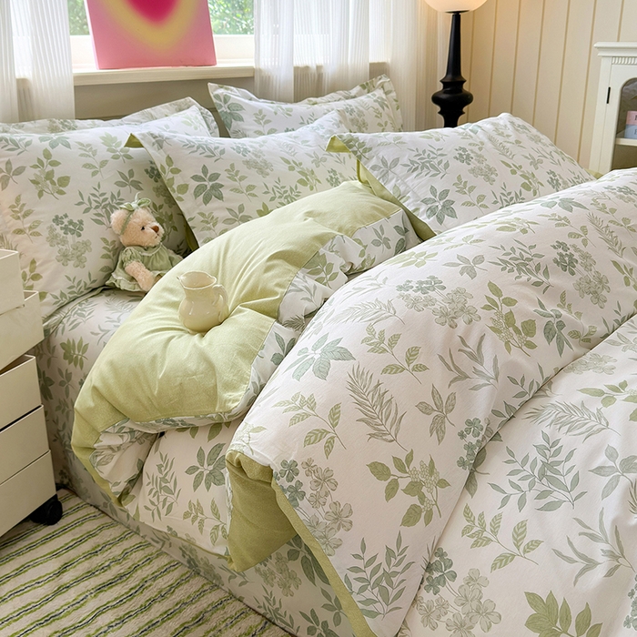 91家纺网 家纺一手货源 找家纺 拾物记 2025新款A类12868全棉纯棉单被套被套单件-提供买家秀和质检报告 洛克庄园-绿