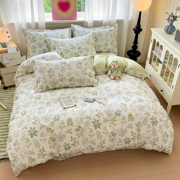 91家纺网 家纺一手货源 找家纺 拾物记 2025新款A类12868全棉纯棉单被套被套单件-提供买家秀和质检报告 洛克庄园-绿