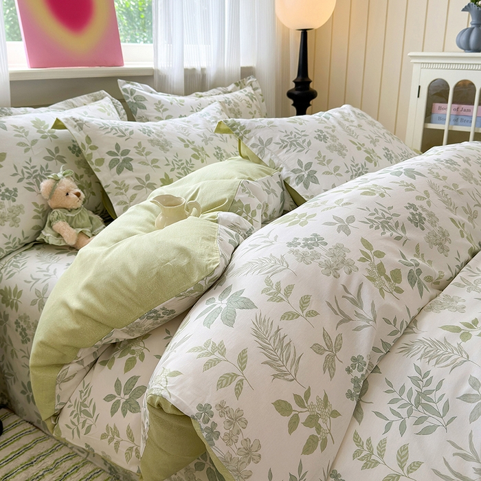 91家纺网 家纺一手货源 找家纺 拾物记 2025新款A类12868全棉纯棉单被套被套单件-提供买家秀和质检报告 洛克庄园-绿