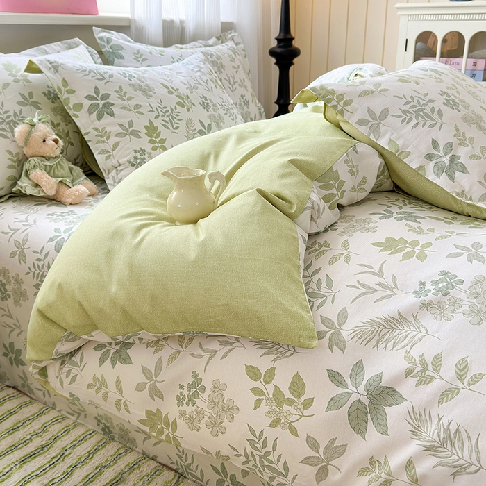 91家纺网 家纺一手货源 找家纺 拾物记 2025新款A类12868全棉纯棉单被套被套单件-提供买家秀和质检报告 洛克庄园-绿