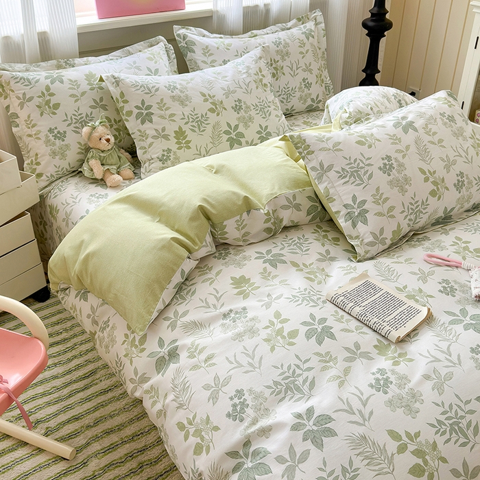 91家纺网 家纺一手货源 找家纺 拾物记 2025新款A类12868全棉纯棉单被套被套单件-提供买家秀和质检报告 洛克庄园-绿