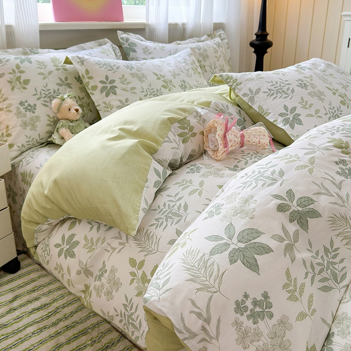 91家纺网 家纺一手货源 找家纺 拾物记 2025新款A类12868全棉纯棉单被套被套单件-提供买家秀和质检报告 洛克庄园-绿