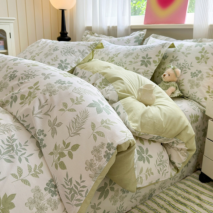 91家纺网 家纺一手货源 找家纺 拾物记 2025新款A类12868全棉纯棉单被套被套单件-提供买家秀和质检报告 洛克庄园-绿