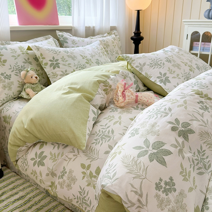 91家纺网 家纺一手货源 找家纺 拾物记 2025新款A类12868全棉纯棉单被套被套单件-提供买家秀和质检报告 洛克庄园-绿