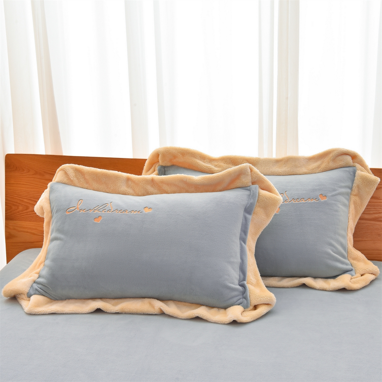 91家纺网 家纺一手货源 找家纺 笙意 新款牛奶绒刺绣四件套-繁花系列 繁花-海清