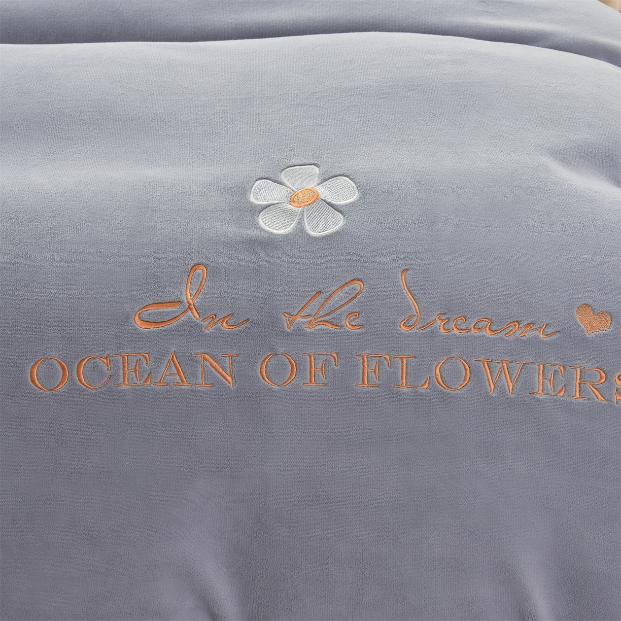 91家纺网 家纺一手货源 找家纺 笙意 新款牛奶绒刺绣四件套-繁花系列 繁花-海清