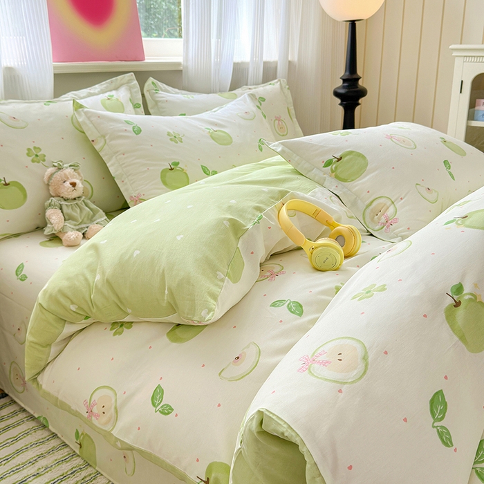 91家纺网 家纺一手货源 找家纺 拾物记 2025新款A类12868全棉纯棉单被套被套单件-提供买家秀和质检报告 苹果派对