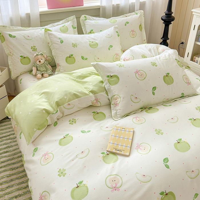 91家纺网 家纺一手货源 找家纺 拾物记 2025新款A类12868全棉纯棉单被套被套单件-提供买家秀和质检报告 苹果派对