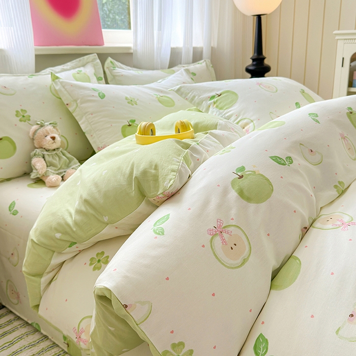 91家纺网 家纺一手货源 找家纺 拾物记 2025新款A类12868全棉纯棉单被套被套单件-提供买家秀和质检报告 苹果派对