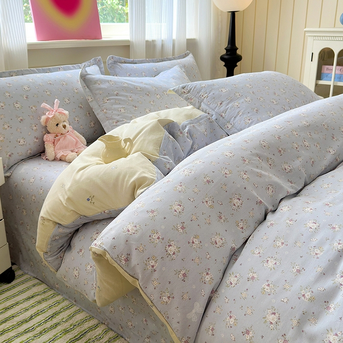 拾物记 2025新款A类12868全棉纯棉单被套被套单件-提供买家秀和质检报告 浅夏雏菊-灰