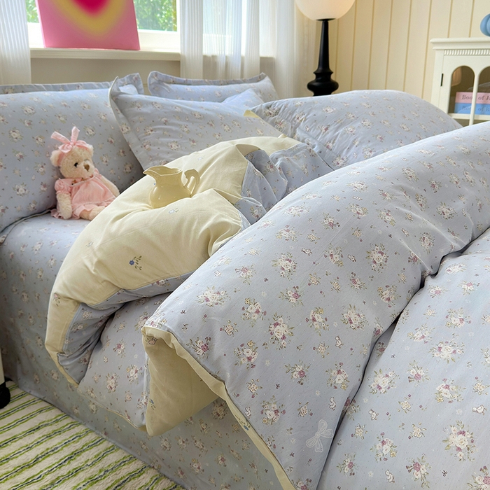 91家纺网 家纺一手货源 找家纺 拾物记 2025新款A类12868全棉纯棉单被套被套单件-提供买家秀和质检报告 浅夏雏菊-灰