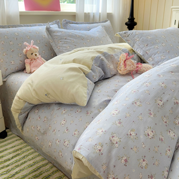 91家纺网 家纺一手货源 找家纺 拾物记 2025新款A类12868全棉纯棉单被套被套单件-提供买家秀和质检报告 浅夏雏菊-灰