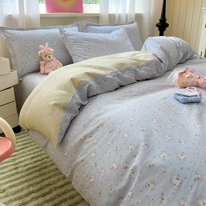 91家纺网 家纺一手货源 找家纺 拾物记 2025新款A类12868全棉纯棉单被套被套单件-提供买家秀和质检报告 浅夏雏菊-灰