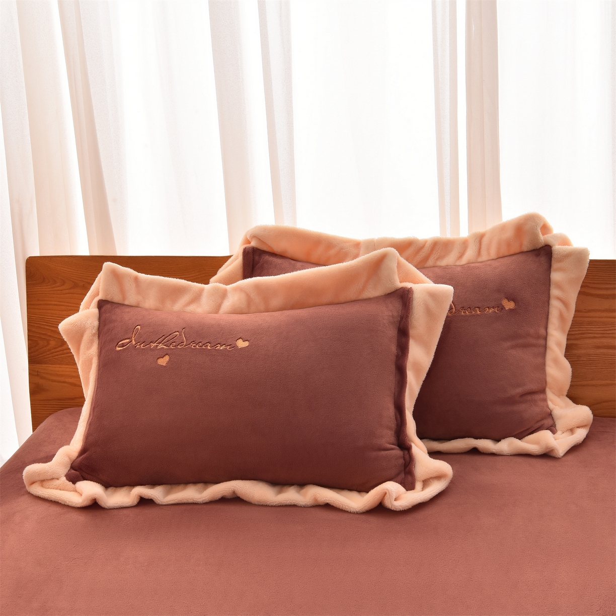 91家纺网 家纺一手货源 找家纺 笙意 新款牛奶绒刺绣四件套-繁花系列 繁花-蜜柚桔