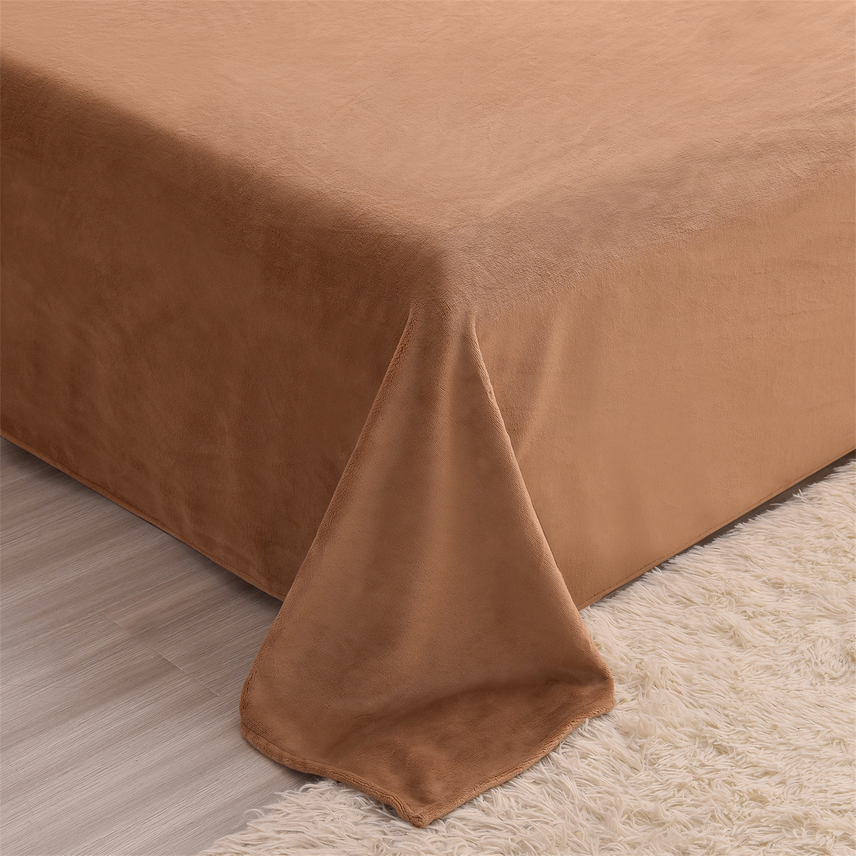 91家纺网 家纺一手货源 找家纺 笙意 新款牛奶绒刺绣四件套-繁花系列 繁花-摩卡棕