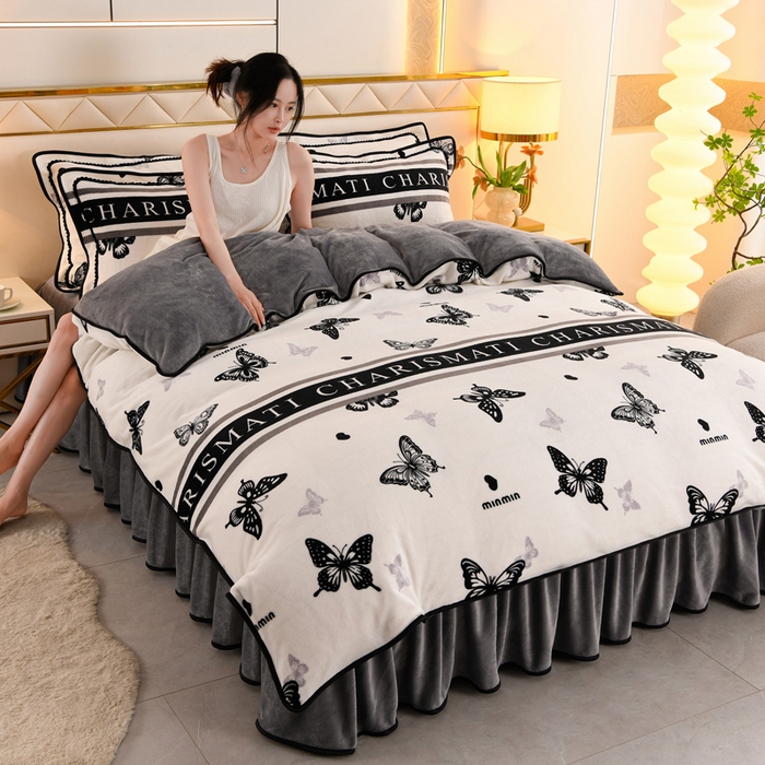 91家纺网 家纺一手货源 找家纺 （总）曼尼家纺 2025新款7斤高克重牛奶绒四件套