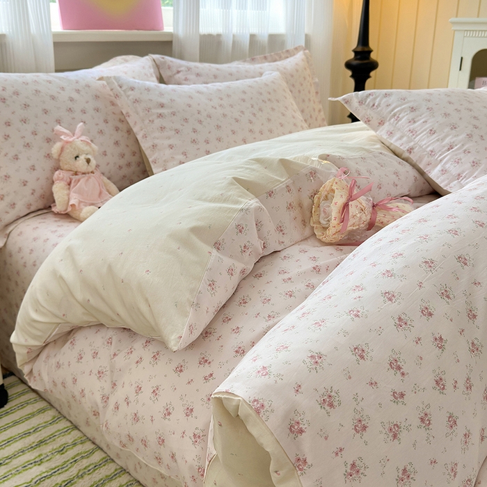 91家纺网 家纺一手货源 找家纺 拾物记 2025新款A类12868全棉纯棉单被套被套单件-提供买家秀和质检报告 疏影梦境-粉