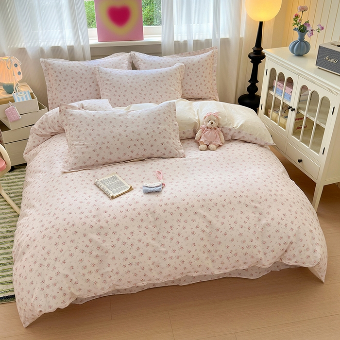 91家纺网 家纺一手货源 找家纺 拾物记 2025新款A类12868全棉纯棉单被套被套单件-提供买家秀和质检报告 疏影梦境-粉