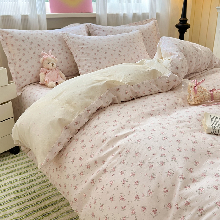 91家纺网 家纺一手货源 找家纺 拾物记 2025新款A类12868全棉纯棉单被套被套单件-提供买家秀和质检报告 疏影梦境-粉