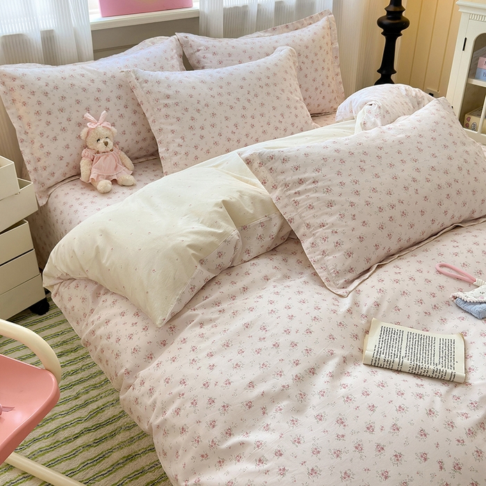 91家纺网 家纺一手货源 找家纺 拾物记 2025新款A类12868全棉纯棉单被套被套单件-提供买家秀和质检报告 疏影梦境-粉