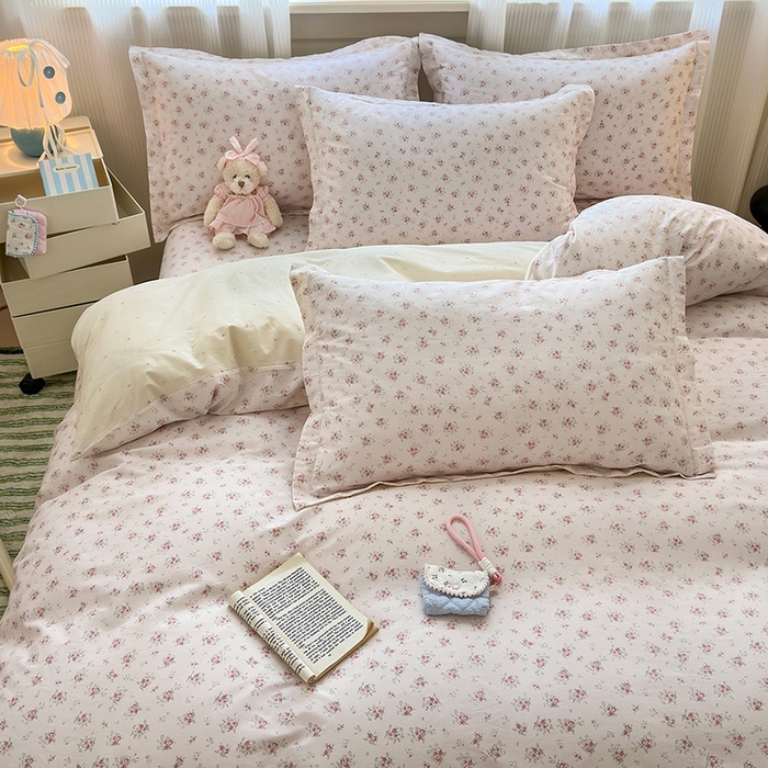 91家纺网 家纺一手货源 找家纺 拾物记 2025新款A类12868全棉纯棉单被套被套单件-提供买家秀和质检报告 疏影梦境-粉