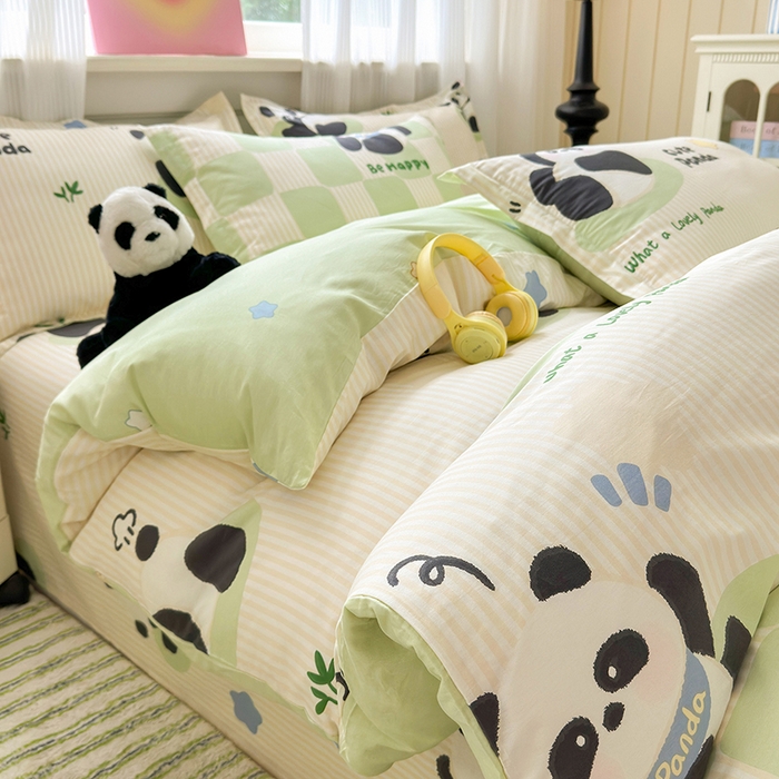 91家纺网 家纺一手货源 找家纺 拾物记 2025新款A类12868全棉纯棉单被套被套单件-提供买家秀和质检报告 小熊猫