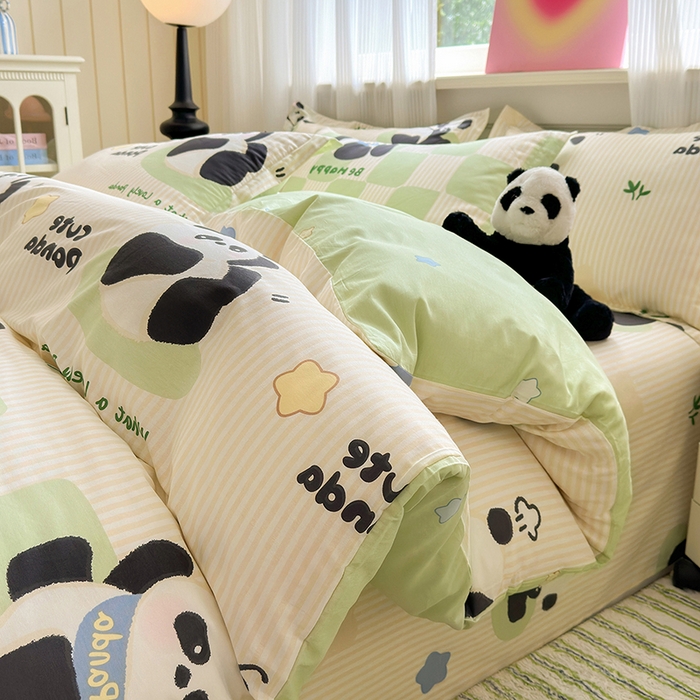 91家纺网 家纺一手货源 找家纺 拾物记 2025新款A类12868全棉纯棉单被套被套单件-提供买家秀和质检报告 小熊猫
