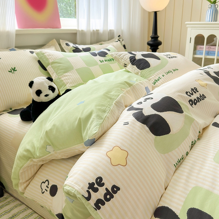 91家纺网 家纺一手货源 找家纺 拾物记 2025新款A类12868全棉纯棉单被套被套单件-提供买家秀和质检报告 小熊猫