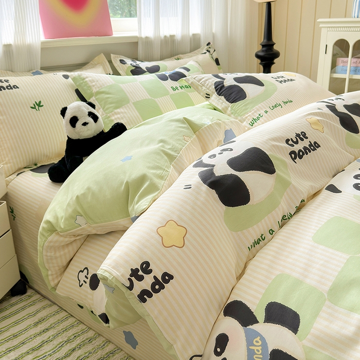 91家纺网 家纺一手货源 找家纺 拾物记 2025新款A类12868全棉纯棉单被套被套单件-提供买家秀和质检报告 小熊猫