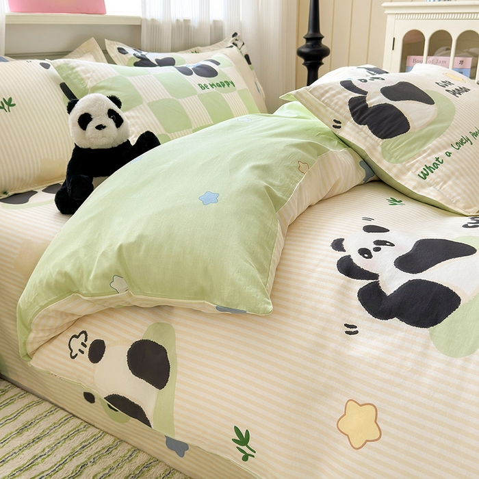 91家纺网 家纺一手货源 找家纺 拾物记 2025新款A类12868全棉纯棉单被套被套单件-提供买家秀和质检报告 小熊猫