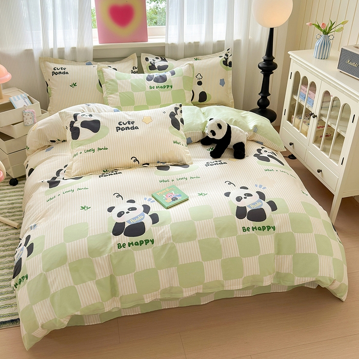 91家纺网 家纺一手货源 找家纺 拾物记 2025新款A类12868全棉纯棉单被套被套单件-提供买家秀和质检报告 小熊猫