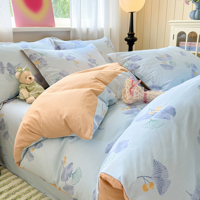 91家纺网 家纺一手货源 找家纺 拾物记 2025新款A类12868全棉纯棉单被套被套单件-提供买家秀和质检报告 银杏叶