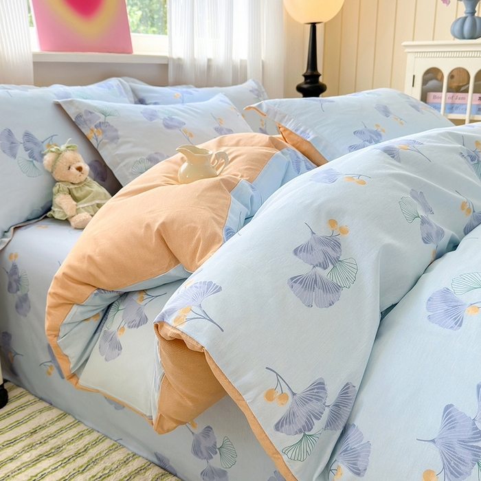 91家纺网 家纺一手货源 找家纺 拾物记 2025新款A类12868全棉纯棉单被套被套单件-提供买家秀和质检报告 银杏叶