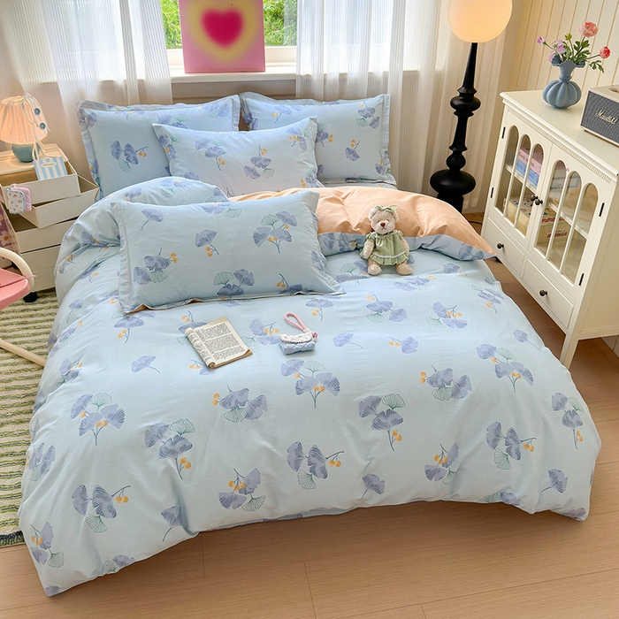 91家纺网 家纺一手货源 找家纺 拾物记 2025新款A类12868全棉纯棉单被套被套单件-提供买家秀和质检报告 银杏叶