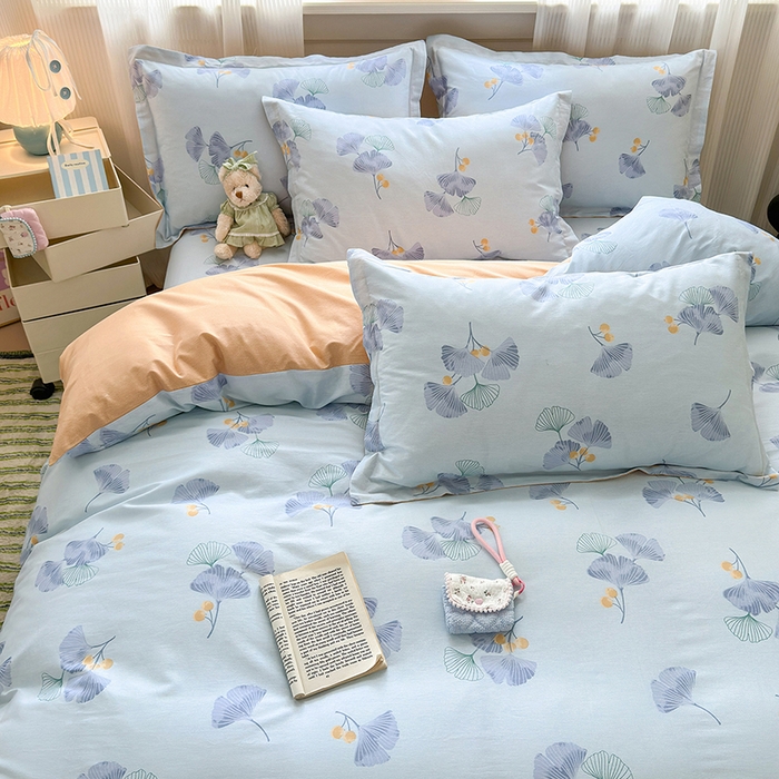 91家纺网 家纺一手货源 找家纺 拾物记 2025新款A类12868全棉纯棉单被套被套单件-提供买家秀和质检报告 银杏叶