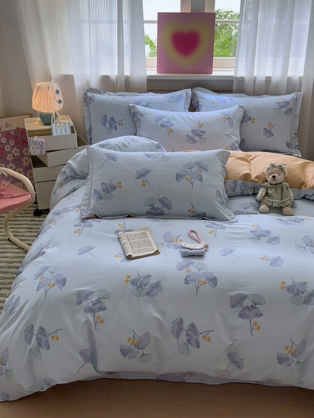 91家纺网 家纺一手货源 找家纺 拾物记 2025新款A类12868全棉纯棉单被套被套单件-提供买家秀和质检报告 银杏叶