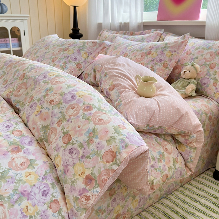 91家纺网 家纺一手货源 找家纺 拾物记 2025新款A类12868全棉纯棉单被套被套单件-提供买家秀和质检报告 悦下花影