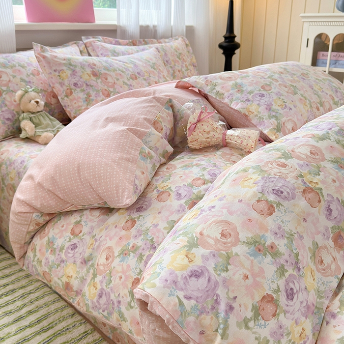 91家纺网 家纺一手货源 找家纺 拾物记 2025新款A类12868全棉纯棉单被套被套单件-提供买家秀和质检报告 悦下花影