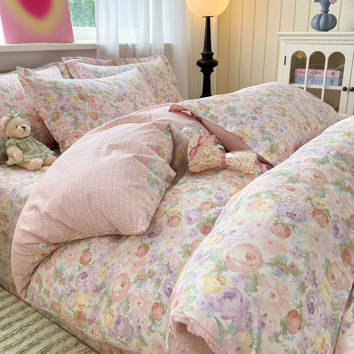 91家纺网 家纺一手货源 找家纺 拾物记 2025新款A类12868全棉纯棉单被套被套单件-提供买家秀和质检报告 悦下花影