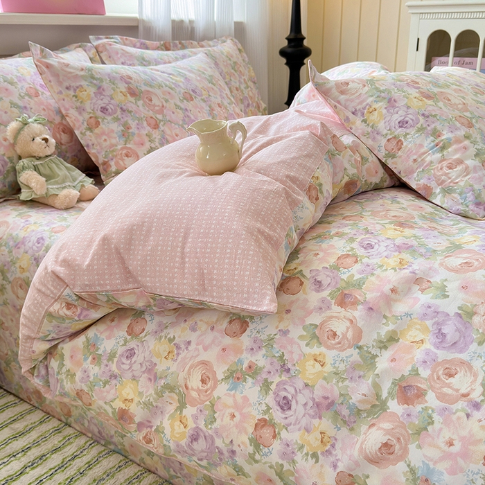 91家纺网 家纺一手货源 找家纺 拾物记 2025新款A类12868全棉纯棉单被套被套单件-提供买家秀和质检报告 悦下花影